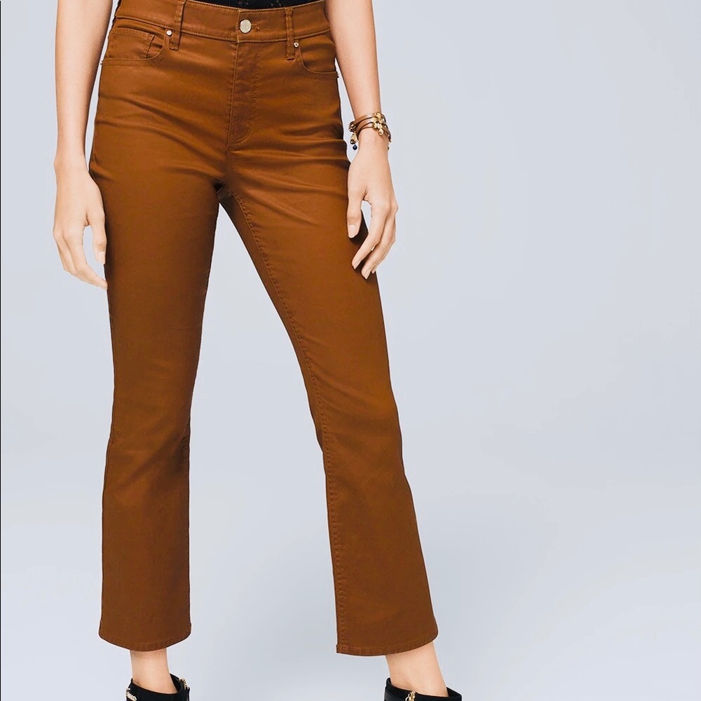 White House black market cognac coated jeans